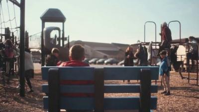 Mater Dei Academy in Wickliffe, Ohio, is featured in an ad about recycling and the school's "Buddy Bench." Caption courtesy of Plastics News.