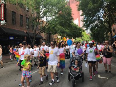 Bridgestone employees march in Nashville's Pride Festival and Parade. Courtesy Bridgestone