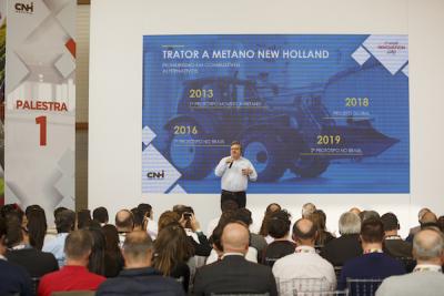 One of the innovation presentations focused on the environmental benefits of using biomethane to power agricultural machinery.