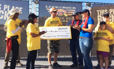Edison International presented a $5,000 grant to the Twenty-Nine Palms Band of Mission Indians for environmental protection projects. Credit: Susan Cox