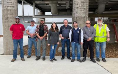 Facilities Maintenance Team, left to right: Elliot Yates, Wayne Fox, Chris Bates, Jen Dodd, Rick Day, Scott Jones and Richard Bearden