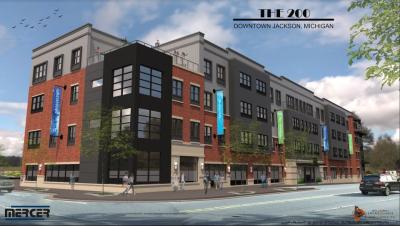A rendering of The 200, a new apartment building being constructed in downtown Jackson. (Courtesy of the City of Jackson.)