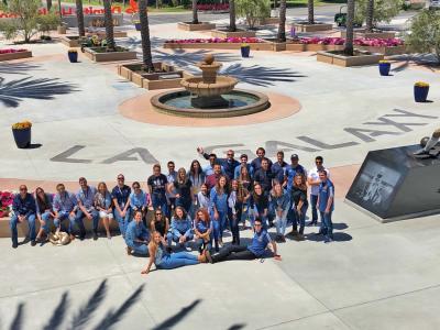 AEG’s LA Galaxy employees at Dignity Health Sports Park wear denim in support of Denim Day to raise awareness about sexual assault on April 24, 2019.