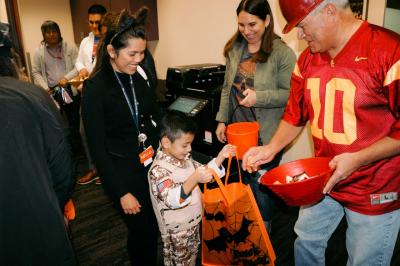 AEG welcomes more than 300 children from local non-profit organizations to its downtown Los Angeles offices, including L.A. LIVE and STAPLES Center, for trick-or-treating on Thursday, October 31, 2019.