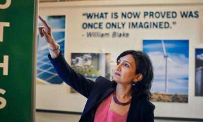 Interactive kiosks, like this one, are part of Duke Energy's offerings for municipalities looking to expand smart city technology.