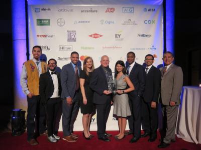 FCA US diversity Business Resource Group leaders at Diversity Inc. magazines gala awards reception in New York. (Left to right): Jason Paskvan, Calibration Engineer (First Nations), Shady Elias, Design Manager (Gay and Lesbian Alliance), Brian Johnson, Head of Diversity & Inclusion Office, Kelly Brown, Director - NAFTA Planning, Methods & Cost Control (Society of Women Engineers), Don Pohl, Financial Analyst (Veterans), Teresa Thiele, Head of Talent Acquisition (Women's Alliance), Marvin Washington, Director - Body and Raw Materials Purchasing (Fiat Chrysler African Ancestry Network), Sadek Rahman, Manager - Virtual Analysis Responsible (Asians Connected Together), Humberto Chaparro Perez, Manager - Risk Controlling Fi (Latins In Connection).
