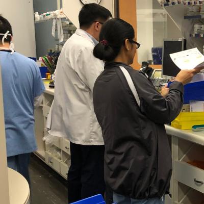 Walgreens pharmacists and pharmacy technicians gather at 216 Westlake Center in Daly City, Calif., to fill prescriptions for passengers quarantined on the ship.