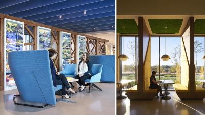 HP’s Houston campus includes a variety of spaces, giving employees the flexibility to work individually or collaborate in groups. Courtesy PDR