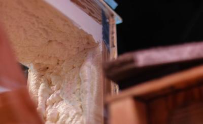 Advanced framing with open cell spray foam and insulating stucco help with energy savings. Credit: Randall Creasey