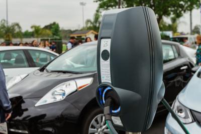 A charging station at South El Monte High School.