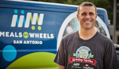 Jason Baskin, Hormel® Compleats® senior brand manager, at the Meals on Wheels event.