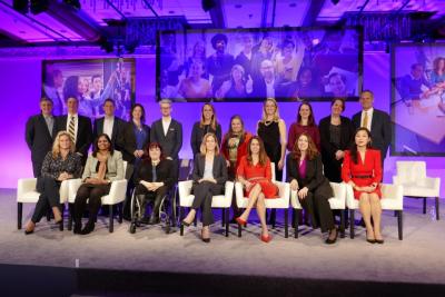 The Mental Health Diplomats pictured from left to right, beginning with the bottom row: Michelle Dickinson, Ruby Suresh, Karin Burns,* Jennifer Taubert (ADA Executive Sponsor), Geralyn Giorgio (Co-Founder of Mental Health Diplomats),* Coleen Hammitt,* Seina Lee; and in the bottom row: Len DeCandia,* Doug McCullough,* Gahan Pandina,* Holly Raymond,* Callum Vine, Ali Fennell, Ruby Castilla, Ingrid Jurgensen, Ana Carol Benicio, Angela Andrews and Craig Kramer (Co-Founder of Mental Health Diplomats)*. * Denotes members of ADA Leadership Team