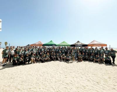Over 125 team members from the LA Kings and Anaheim Ducks in conjunction with Ryan's Recycling collected over 490 pounds of trash during a beach cleanup in celebration of Earth Month