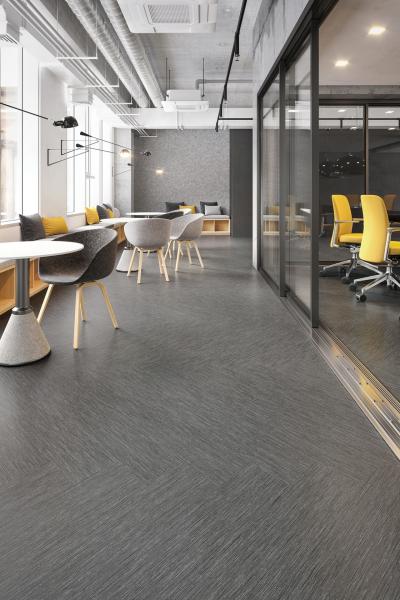 Grounded from Mohawk Group's Pivot Point enhanced resilient tile collection