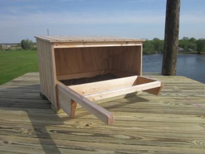 The nesting box, 3 feet by 4 feet, is positioned strategically to help the falcon fledglings enjoy the morning sun, stay shielded from the strongest winds and have plenty of space to hop around.
