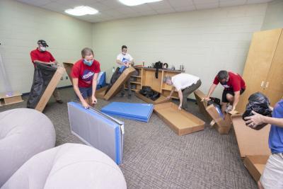 As a donor partner for the School Crashers program, Mohawk Group provided 440 square yards of carpet tiles to Georgia-based schools. Images courtesy of Mohawk Group.