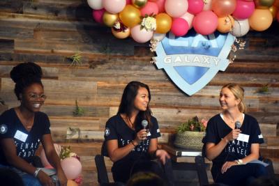 Female executives in the sports and entertainment industry give 80 female high school athletes advice and share life lessons during the “Set Up for Success: On and Off the Field” panel at the second annual LA Galaxy High School Girls’ Summit presented by Southern New Hampshire University at Dignity Health Sports Park in Carson, Calif. on September 28, 2019.