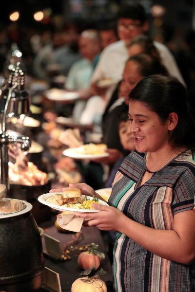 AEG’s ASCSC Community Foundation and the LA Galaxy Foundation host the 16th Annual Thanksgiving Foundations’ Feast for more than 200 children and families at Dignity Health Sports Park’s American Express Club on Friday, Nov. 22, 2019.