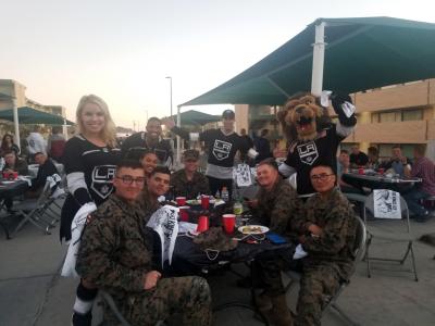 The LA Kings partnered with the USO to host a dinner and Watch Party at Twentynine Palms Marine Corps Air Ground Combat Center for more than 350 Marines in Corps Communications Electronic School on December 18, 2018.