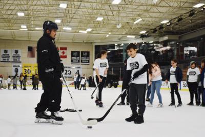 AEG’s LA Kings in conjunction with Future Goals STEAM and Blue Shield of California teach more than 60 elementary school students about the science of hockey through the LA Kings G.O.A.L.S. Program at Toyota Sports Center on February 19, 2019.