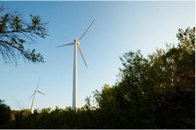 Wind turbines at SC Johnson’s Waxdale manufacturing facility in Racine, Wisconsin