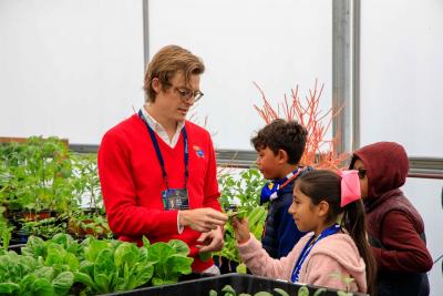 LA Galaxy staff show students around the on-site Galaxy Garden and greenhouse at Dignity Health Sports Park during a Protect the Pitch Field Trip for Grand View Boulevard Elementary School students on March 21, 2019.