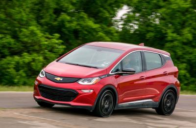 The Michelin Uptis Prototype tested on a Chevrolet Bolt EV at the General Motors Milford Proving Ground. GM intends to develop this airless wheel assembly with Michelin and aims to introduce it on passenger vehicles as early as 2024 (Steve Fecht for GM).