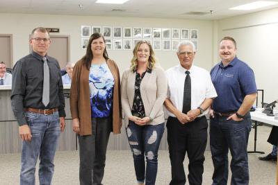 The City of Safford was awarded $75,000 in grants this month for improvements to La Tierra Park. Pictured, from left, are Safford Public Works Director Lance Henrie, Planning and Community Development Director Susan Anderson, Safford resident Nora Rogers, City Councilman Arnold Lopez and Freeport-McMoRan Strategic Community Development Manager Sean Wenham. Photo from David Sowders/Eastern Arizona Courier.