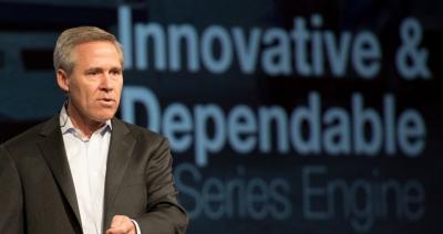 Cummins Vice Chairman Tony Satterthwaite at a speech before the pandemic. He addressed a Senate Committee Tuesday.