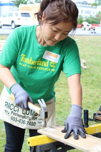 Timberland’s Serv-a-Palooza volunteers created over 300 wood kits for picnic tables, lap desks, and stools that will be used by Girls at Work, Inc., an organization which empowers girls with the tools to overcome adversity and build confidence to face current and future life challenges, in its power tool workshops.