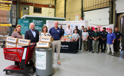 Smithfield Foods donates more than 40,000 pounds—the equivalent of more than 160,000 servings—of protein to the Food Bank of Western New York in Buffalo, N.Y.