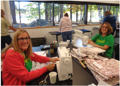 An In-house Sewing Project was one of nine service options for Timberland volunteers to engage in the brand’s 22nd annual Serv-a-palooza. Volunteers sewed 300 napkins and curtains for 62 windows to support the shelters and soup kitchen in Lawrence, MA that were served by other Timberland volunteers.