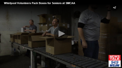 Source:<a href="http://bit.ly/2y68DTz"target="_blank"> Whirlpool Volunteers Pack Boxes for Seniors at SMCAA</a>