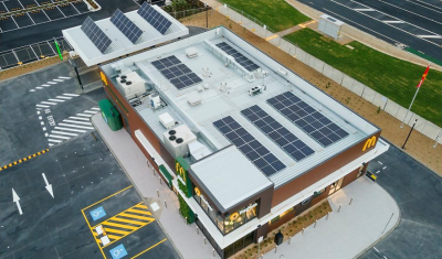 McDonald’s has worked with EnergyAustralia to install solar panels and an inverter on the roof of one of its restaurants in Melbourne, Australia.