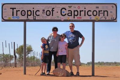 Tom Beach (right), Associate Director - Project Development of CLP Holdings Limited, visits the Tropic of Capricorn with his family.
