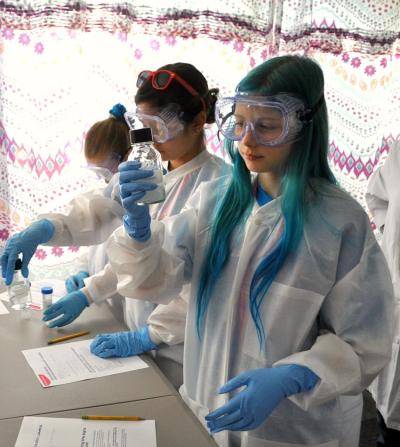 GIRLSTART - Campers study bacteria at a camp run by Austin-based Girlstart, which runs STEM-focused camps for girls in nine states.