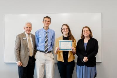 Team Water Level Sensor Buddy, also pictured with Dean Skinner, was crowned the overall Grand Champion by a panel of judges for winning the final pitch competition of the Koch Innovation Challenge