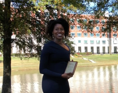 Booz Allen Associate Toni Hudson received CBRNE Industry Group's Dr. Billy Richardson Award for excellence in research