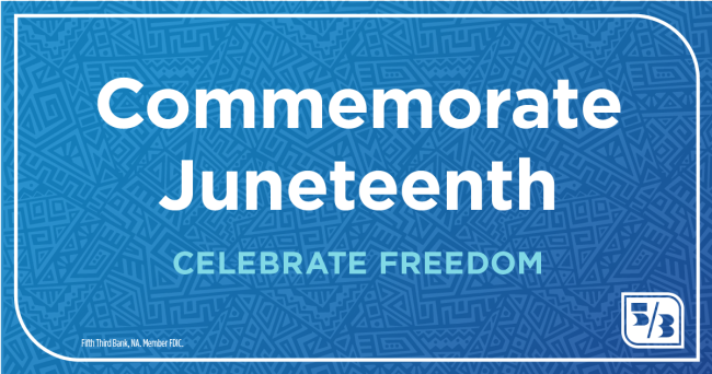 Text: Commemorate Juneteenth, Celebrate Freedom"