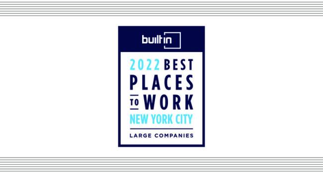 BuiltIn 2022 best places to work New York City Larger Companies logo