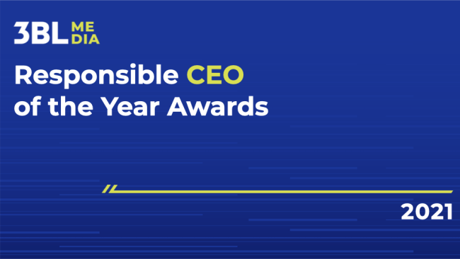 Graphic reads: 3BL Media Responsible CEO of the Year Awards