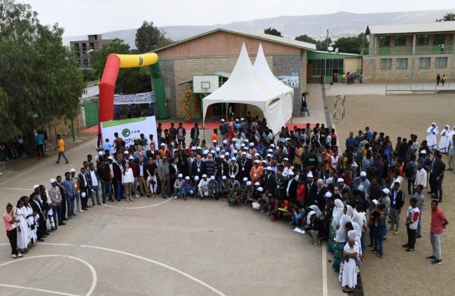 CNH Industrial inaugurates new TechPro2 youth training program in Mekelle, Ethiopia. Here students, staff and representatives from CNH Industrial and the Fondazione Opera Don Bosco, celebrate the inauguration of this new program
