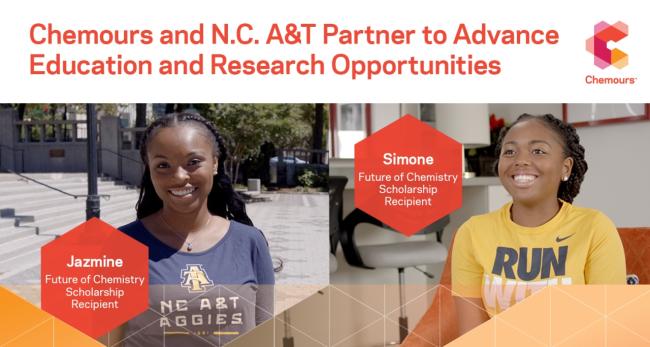 Jazmine and Simone, Future of Chemistry Scholarship recipients