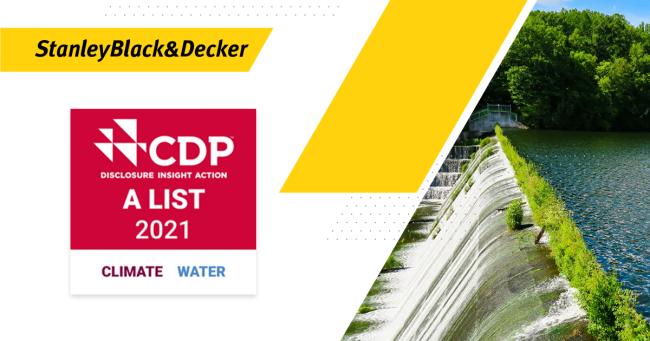 Stanley Black & Decker and CDP logos alongside image of a river