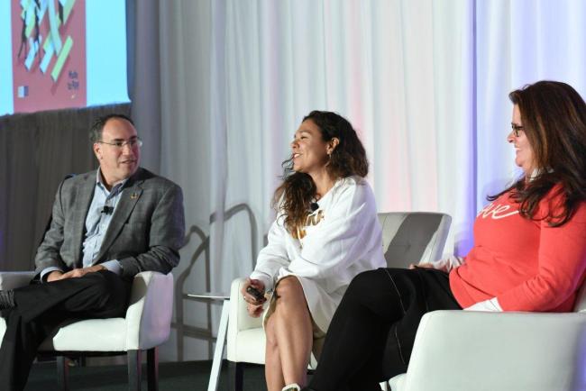From left, John Friedman of WGL, Vanessa Garcia-Brito of NIKE and Meredith Ferguson of DoSomething Strategic at 3BL Forum 2018.