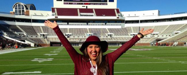 Vanessa Velasquez at her alma mater, Mississippi State University.
