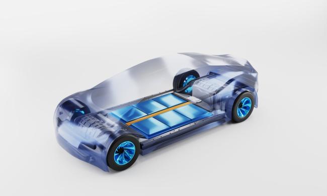 artistic representation of car battery inside car