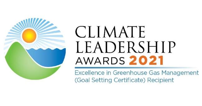 2021 Climate Leadership Awards Certificate