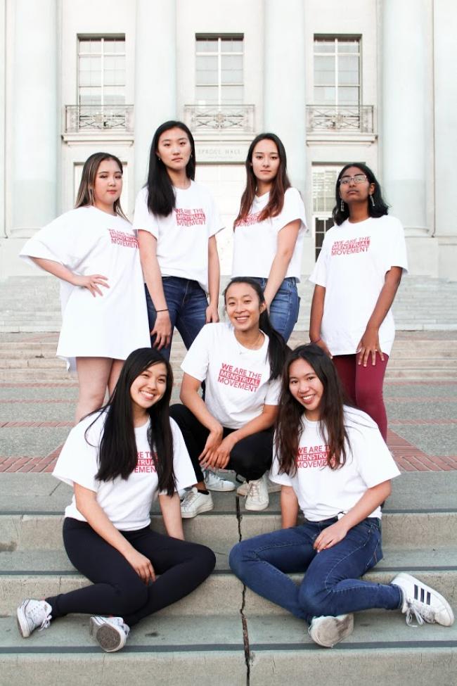 Nadya Okamoto (second from left), Founder of PERIOD.org, first launched the NGO when she was 16 years old. To date, PERIOD has addressed over 800,000 periods through product distribution and registered over 600 campus chapters in all 50 US states and in over 30 countries.