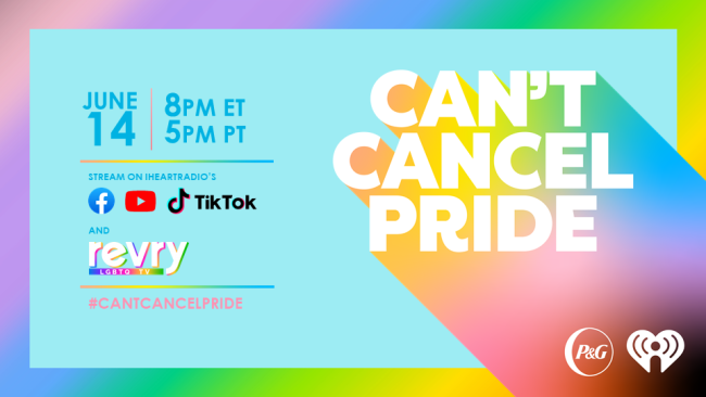 Can't Cancel Pride infographic June 14, 8pm ET/5pm PT